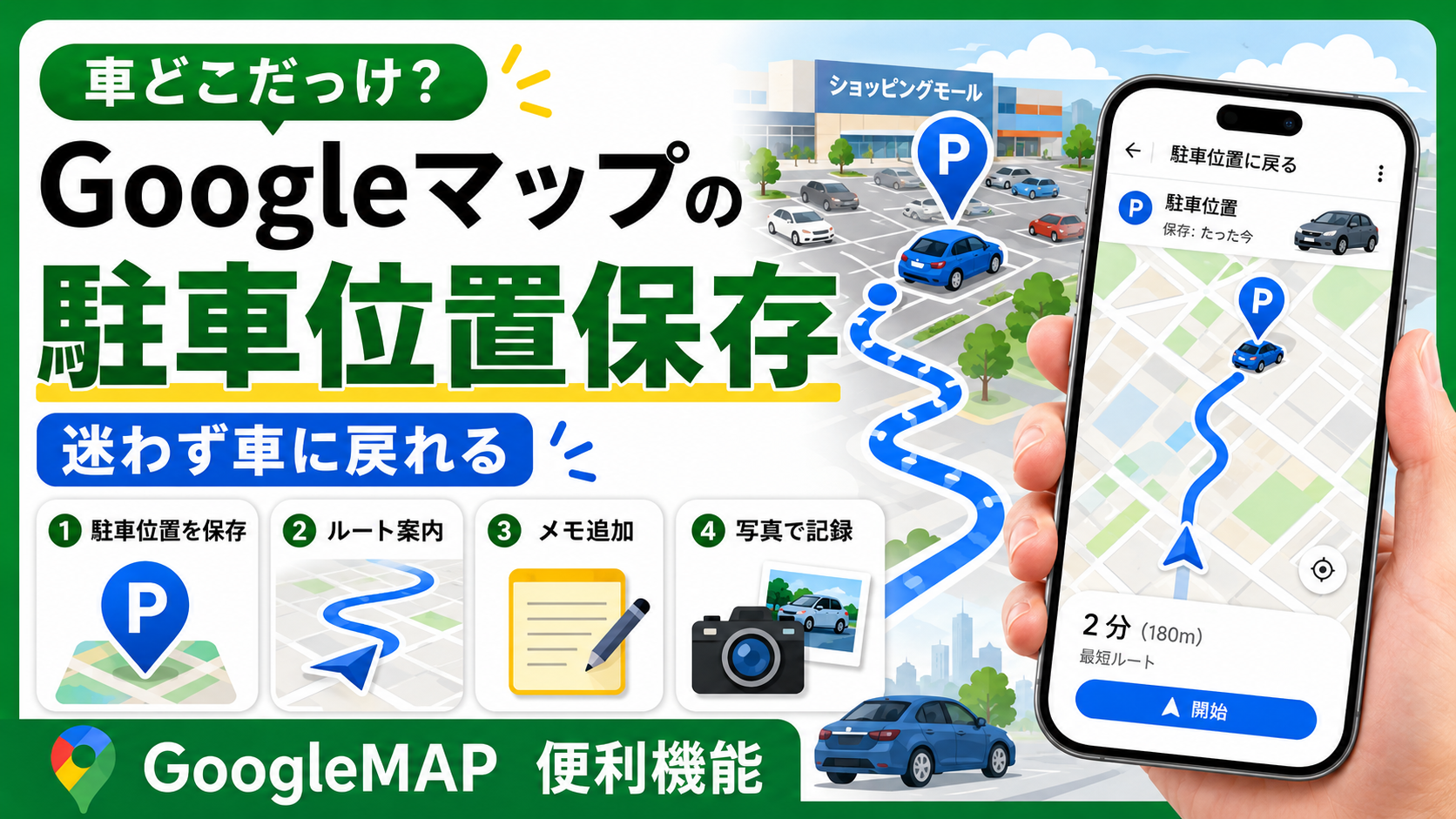 GoogleMAP駐車位置保存アイキャッチ